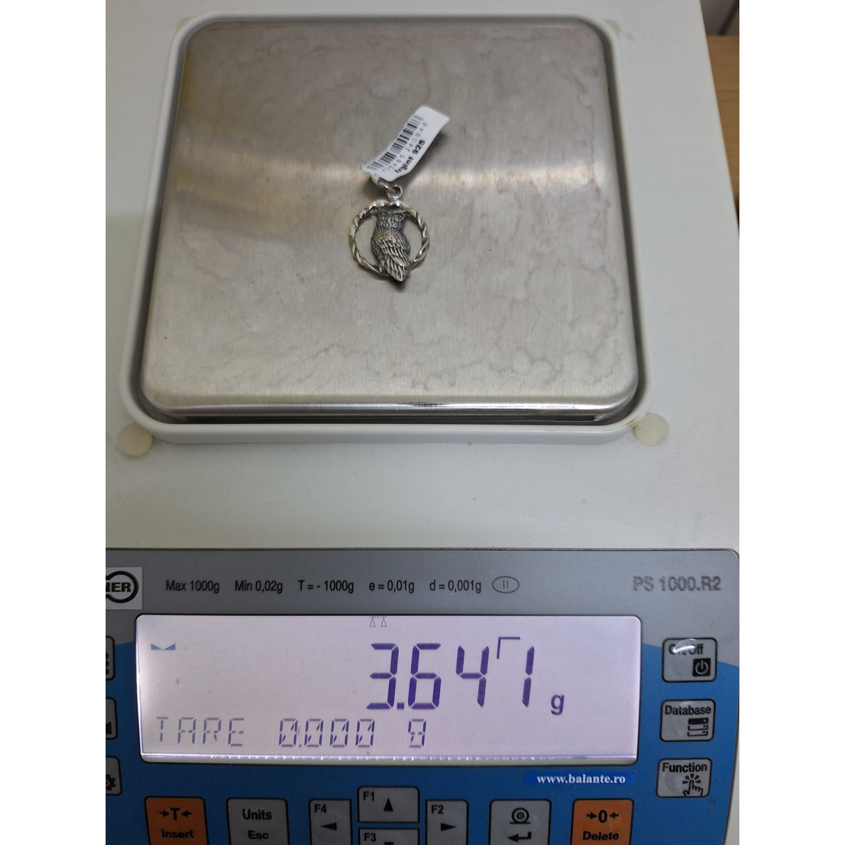 Pandantiv Argint 925 Bufnita pe Creanga Rotunda - vivimall.ro