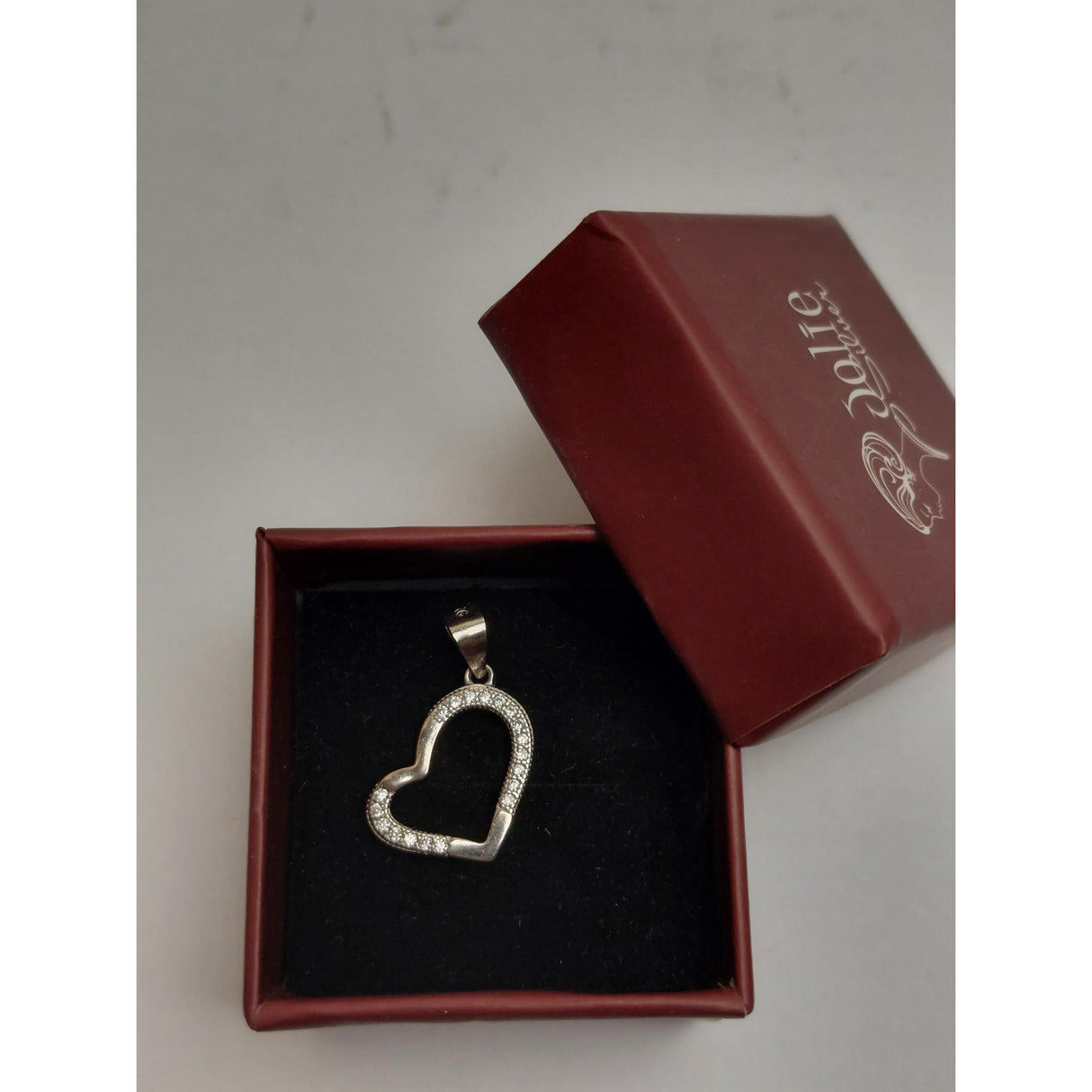 Pandantiv, Jolie Silver, Argint 925, Model Inima Contur Asimetrica, 1.4 G, 1.6 x 1.2 Cm - vivimall.ro