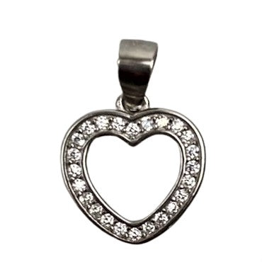 Pandantiv Argint 925 Inima Contur cu Pietre - vivimall.ro