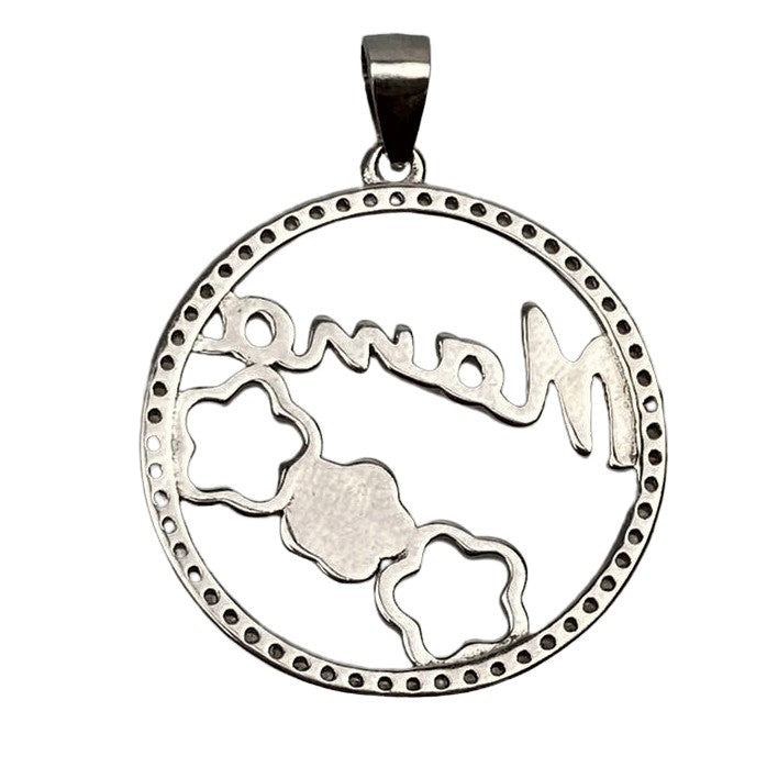Pandantiv, Jolie Silver, Argint 925, Model Mama (cerc cu flori), Zirconiu, 22 x 22 mm, 3 g - vivimall.ro