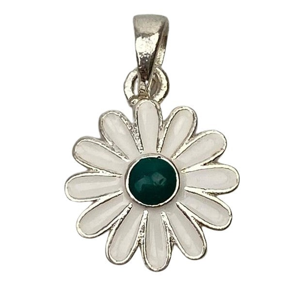 Pandantiv Argint 925, Margareta cu Email Verde - vivimall.ro