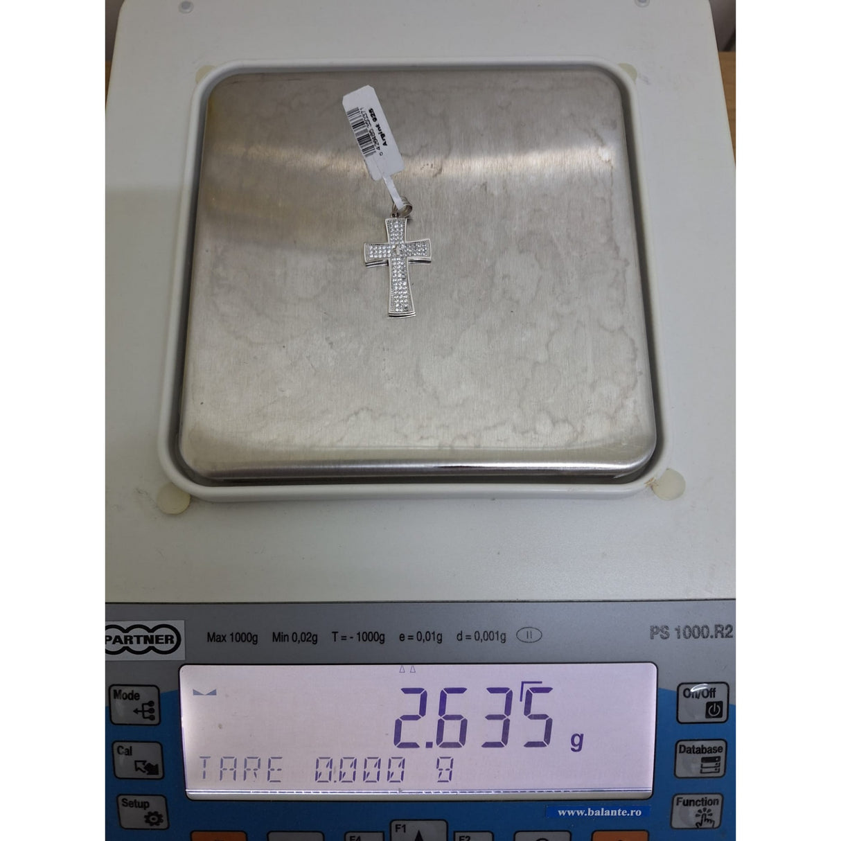 Pandantiv, Jolie Silver, Argint 925, Model Cruce cu Pietre, 2.6 G, 3 x 2 Cm - vivimall.ro