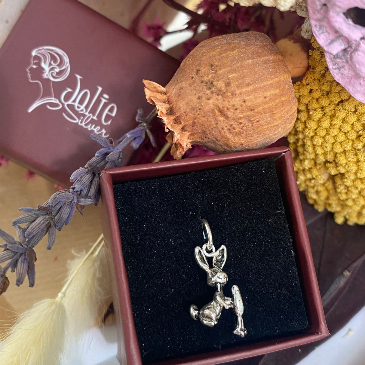 Pandantiv, Jolie Silver, Argint 925, Model Iepuras cu Morcov, 1.5 g, 20x10 mm - vivimall.ro