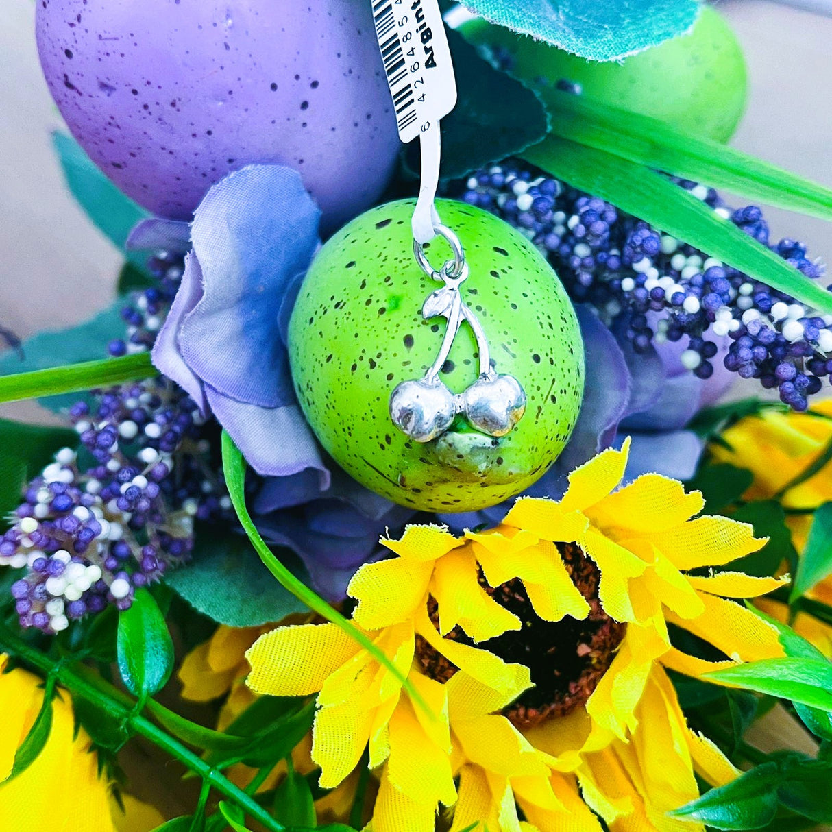 Pandantiv din Argint 925 Jolie Silver, Model Cireasa Dubla, 23 x 15 mm, 1 g - vivimall.ro