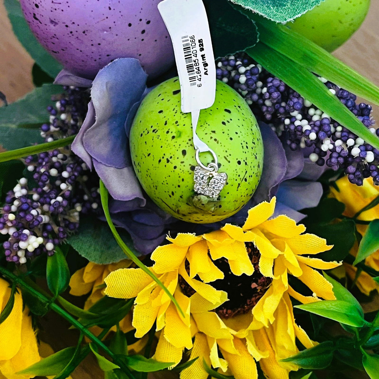 Pandantiv din Argint 925 Jolie Silver, Model Fluturas cu Zirconii, 8 x 8 mm, 0.5 g - vivimall.ro