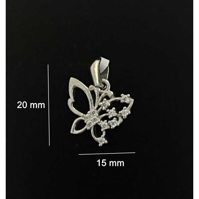 Pandantiv din Argint 925 Jolie Silver, Model Fluturas Rodiat cu Zirconii, 20 x 15 mm, 1.6 g - vivimall.ro