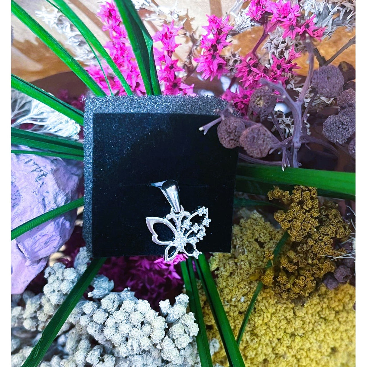 Pandantiv din Argint 925 Jolie Silver, Model Fluturas Rodiat cu Zirconii, 20 x 15 mm, 1.6 g - vivimall.ro