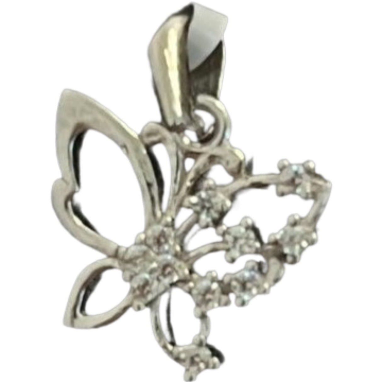Pandantiv din Argint 925 Jolie Silver, Model Fluturas Rodiat cu Zirconii, 20 x 15 mm, 1.6 g - vivimall.ro