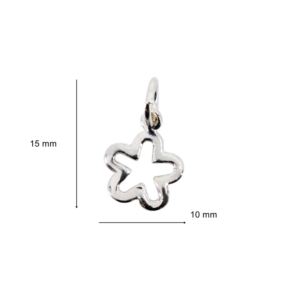 Pandantiv din Argint 925 Jolie Silver, Model Floare contur, 15 x 10 mm, 0.5 g - vivimall.ro