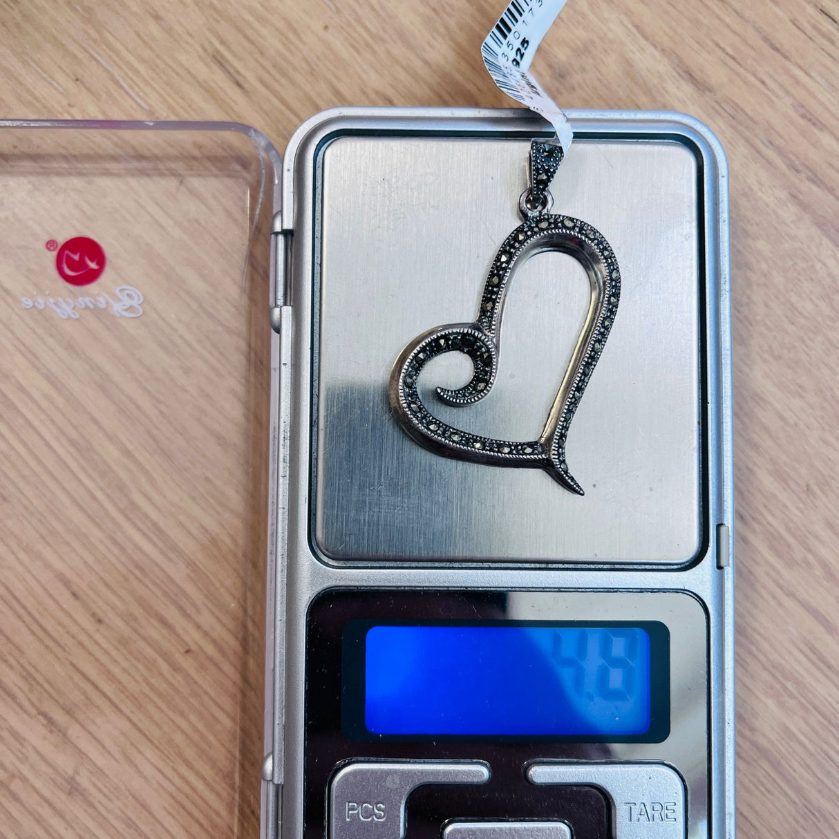 Pandantiv din Argint 925 Jolie Silver, Model Inima cu Marcasite, 45 x 35 mm, 4.8 g - vivimall.ro