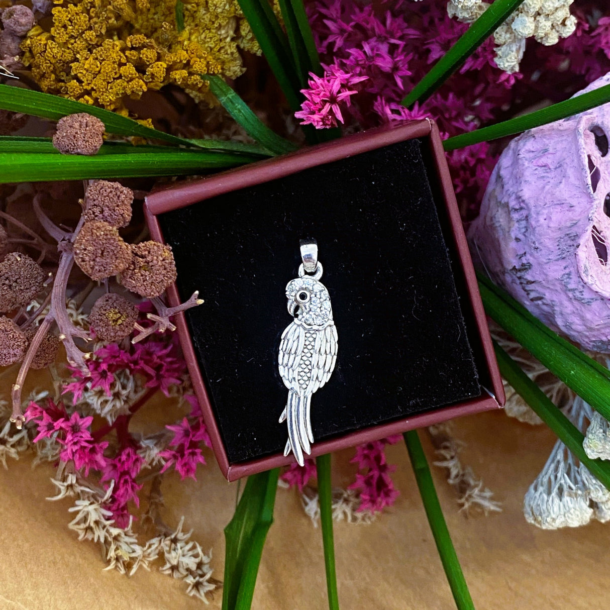 Pandantiv, Jolie Silver, Argint 925, Model Papagal, 1.4 g, 25x8 mm - vivimall.ro