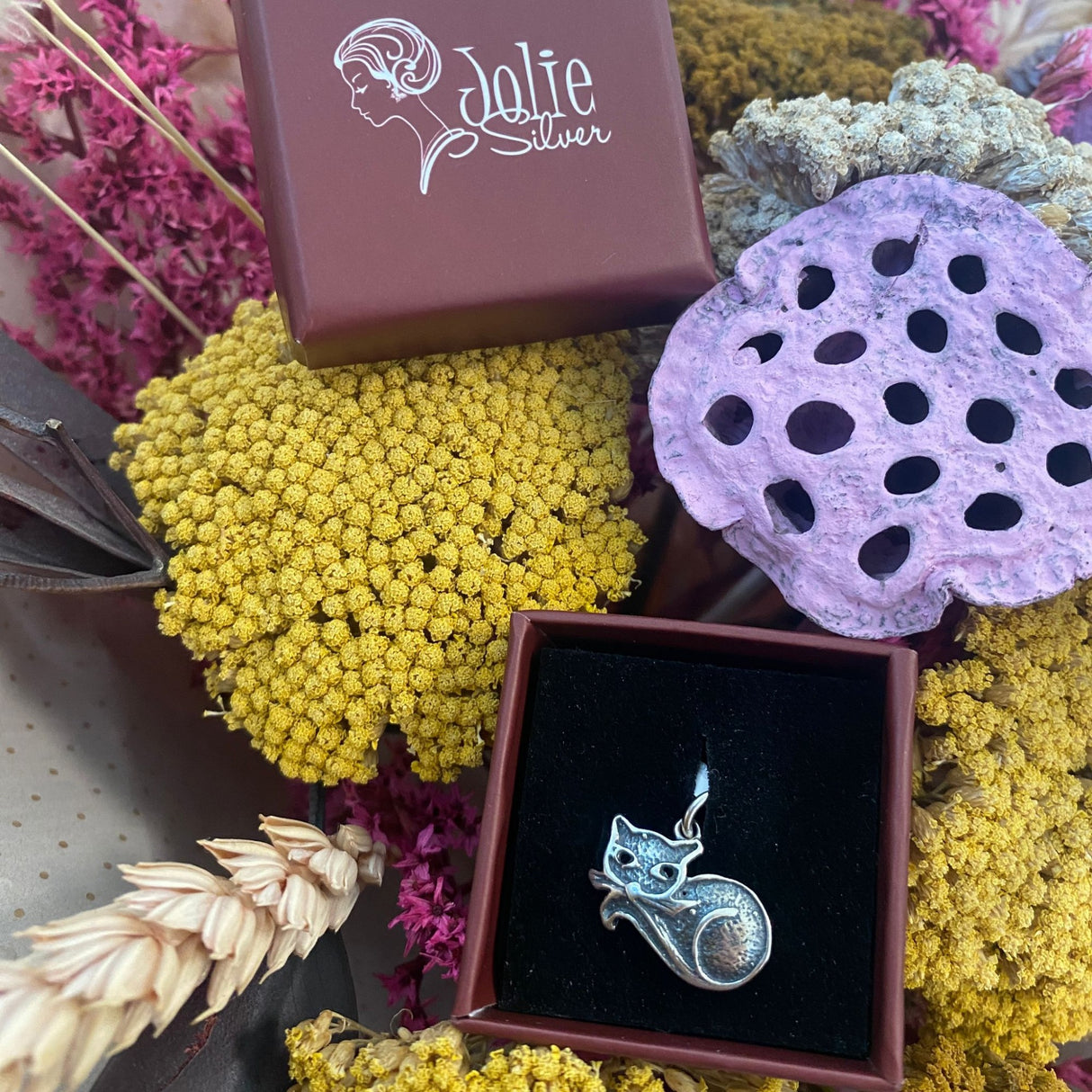 Pandantiv, Jolie Silver, Argint 925, Model Pisica, 1.4 g, 12x18 mm - vivimall.ro