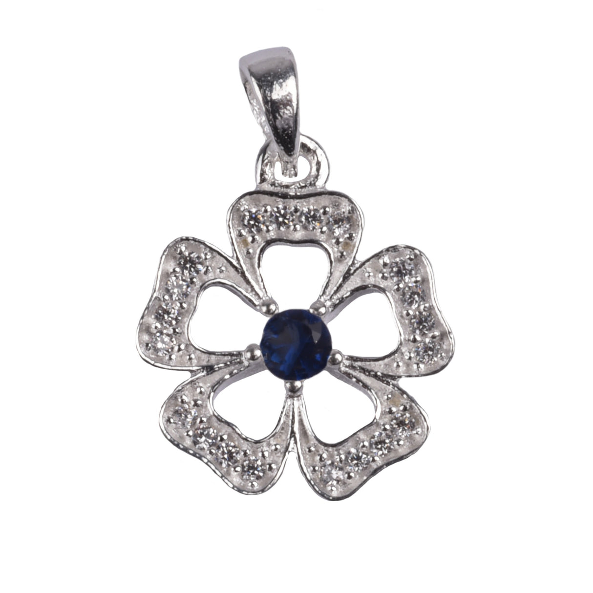 Pandantiv Floare cu Pietre, Argint 925, 1.8 cm x 1.2 cm - vivimall.ro
