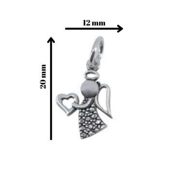 Pandantiv, Jolie Silver, Argint 925, Model Inger cu Inima, 1 g, 20x12 mm - vivimall.ro