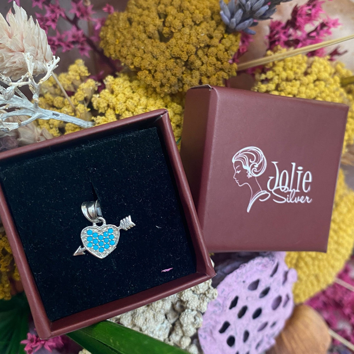 Pandantiv, Jolie Silver, Argint 925, Model Inima cu Sageata, 0.7 g, 10x15 mm - vivimall.ro