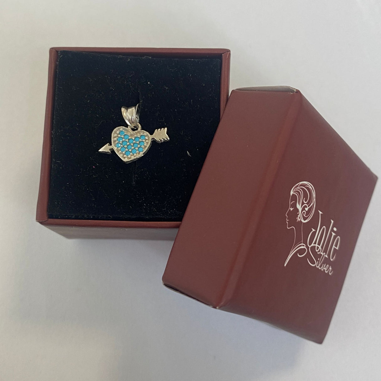 Pandantiv, Jolie Silver, Argint 925, Model Inima cu Sageata, 0.7 g, 10x15 mm - vivimall.ro