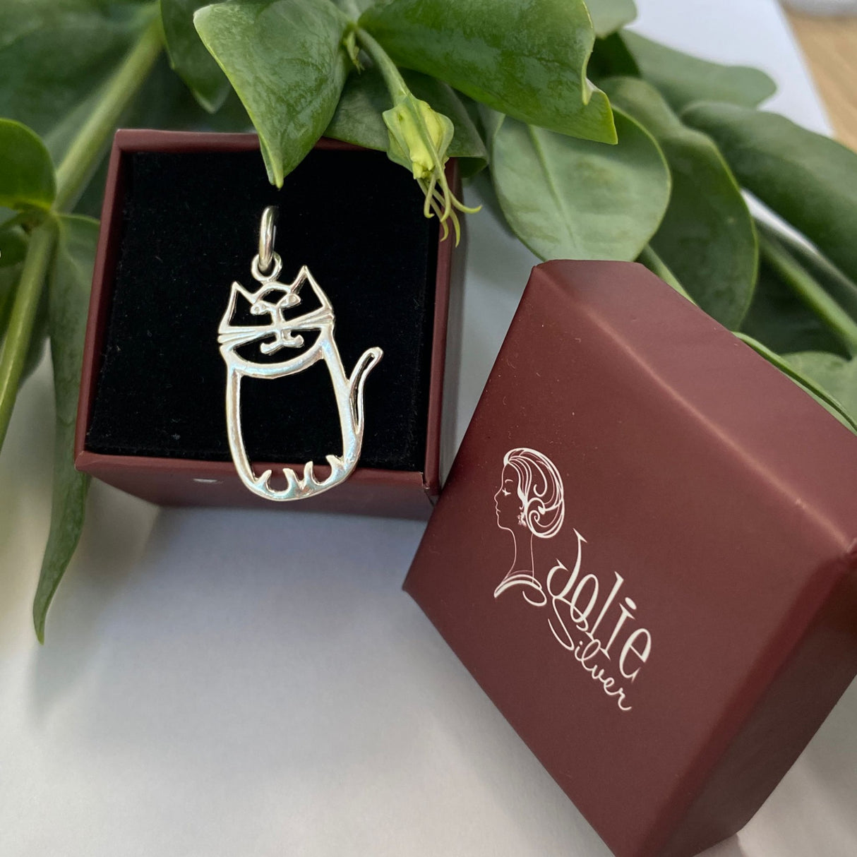 Pandantiv, Jolie Silver, Argint 925, Model Pisica, 2 g, 25x15 mm - vivimall.ro