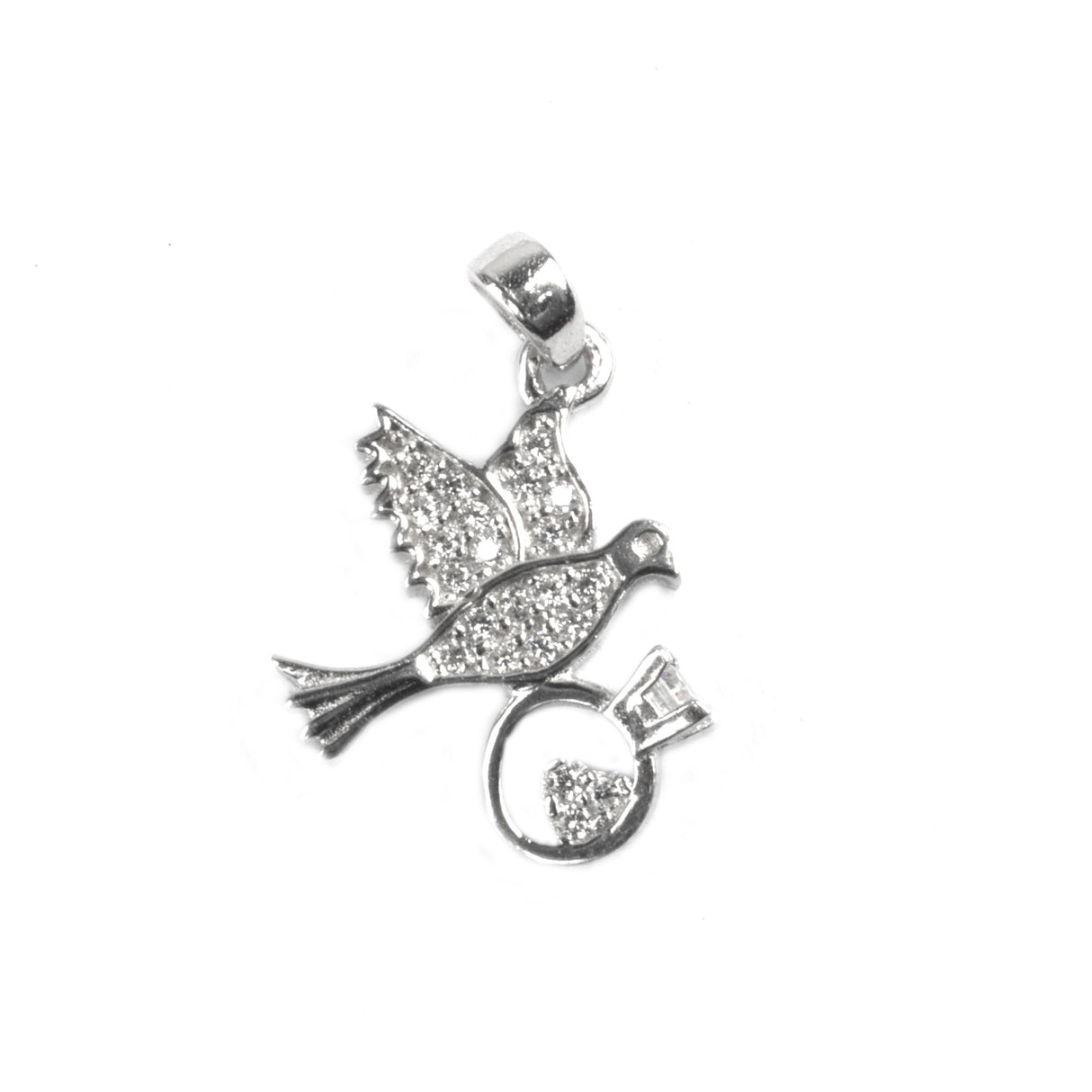 Pandantiv Porumbel cu inel, Argint 925, 2 x 1 cm - vivimall.ro