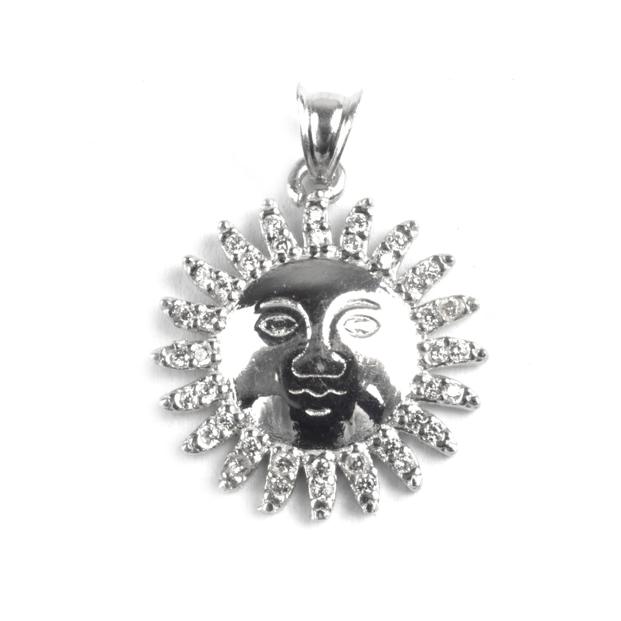 Pandantiv Soare cu Pietre, Argint 925, 2.5 x 1.7 cm