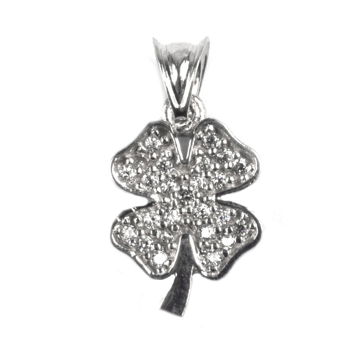 Pandantiv Trifoi cu Pietre, Argint 925, 2 cm x 1 cm - vivimall.ro