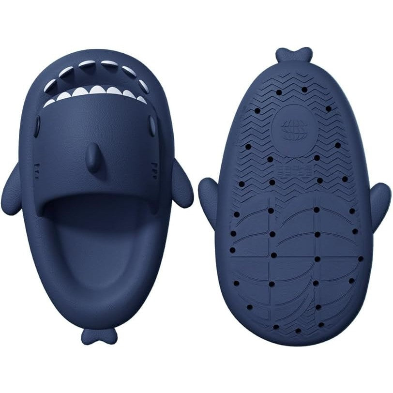 Papuci Tip Rechin, Flippy, Unisex, din Spuma EVA, Talpa Groasa Antiderapanta, Rezistenti la Uzura, Marime 42-43, Albastru Inchis - vivimall.ro