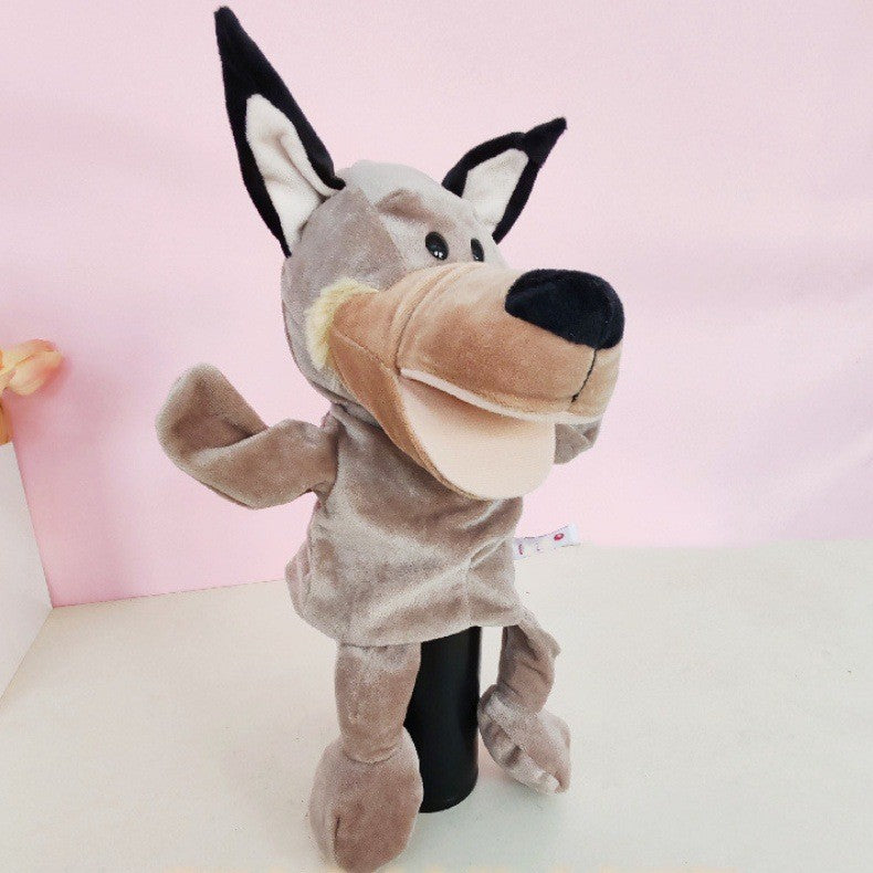 Papusa de Mana pentru Teatru de Papusi, Flippy, din Plus, 25 x 10 x 8 cm, Model Lup, Bej - vivimall.ro