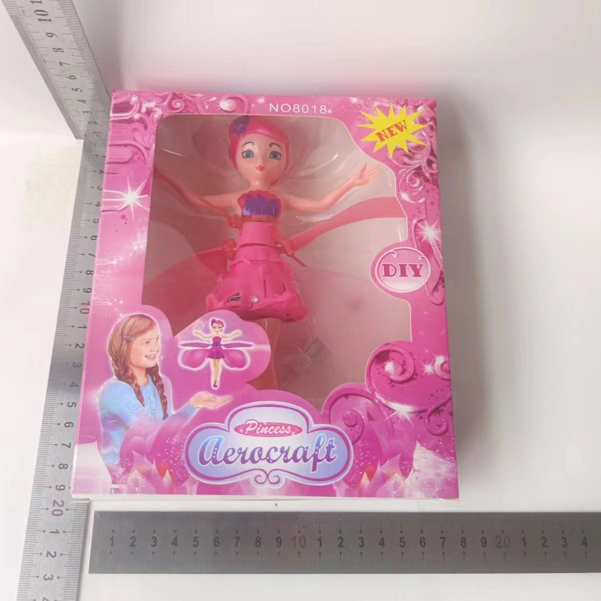 Papusa Zana Zburatoare, Vivimall, Jucarie cu Senzor pentru Coordonarea Miscarilor, Incarcare USB, cu Lumini, 19x6.5 cm, Roz - vivimall.ro