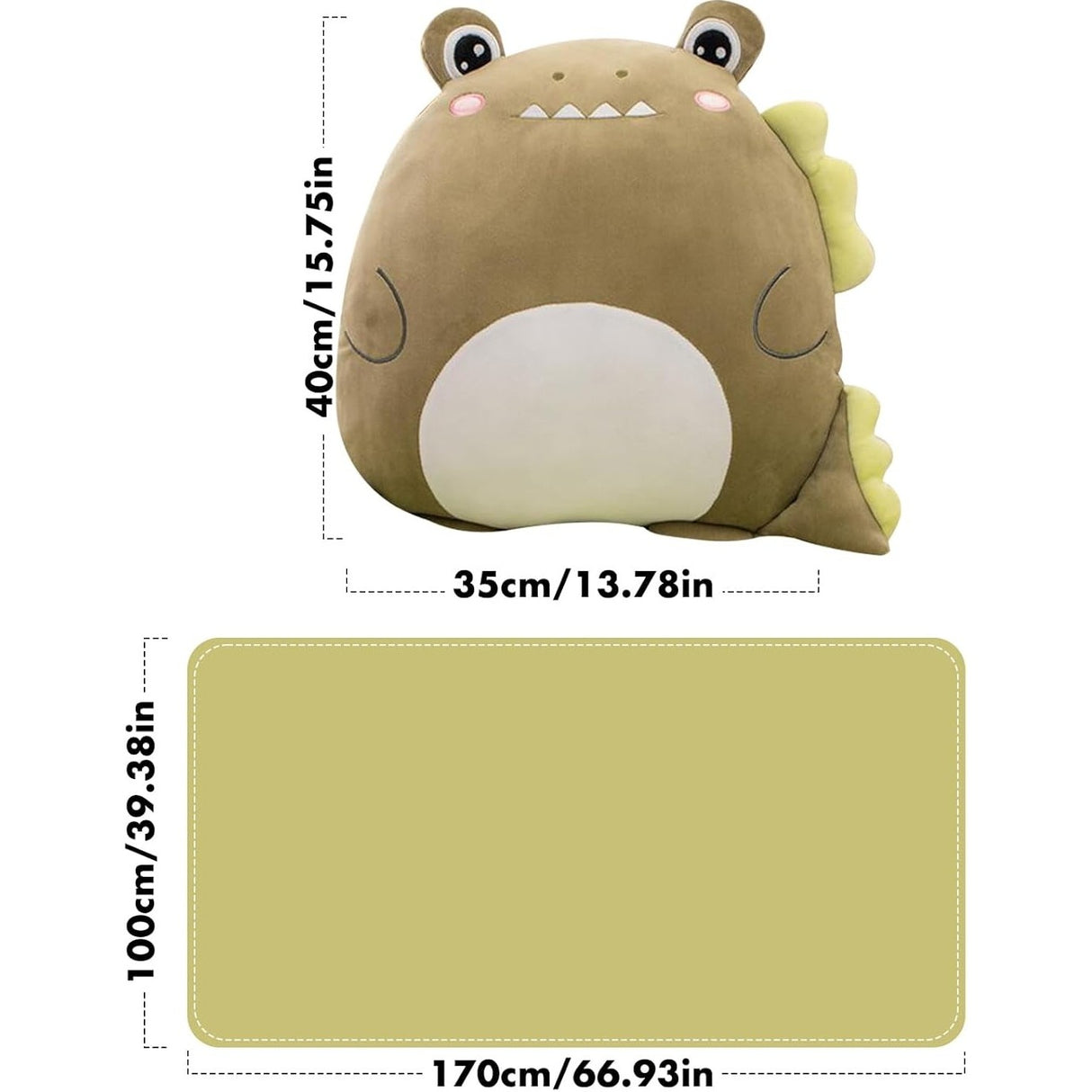 Patura 2in1 pentru Pat sau Canapea, Vivimall, Model Jucarie Crocodil cu Spatiu de Depozitare Patura, Microfibra, 1x1.7 m, Verde - vivimall.ro