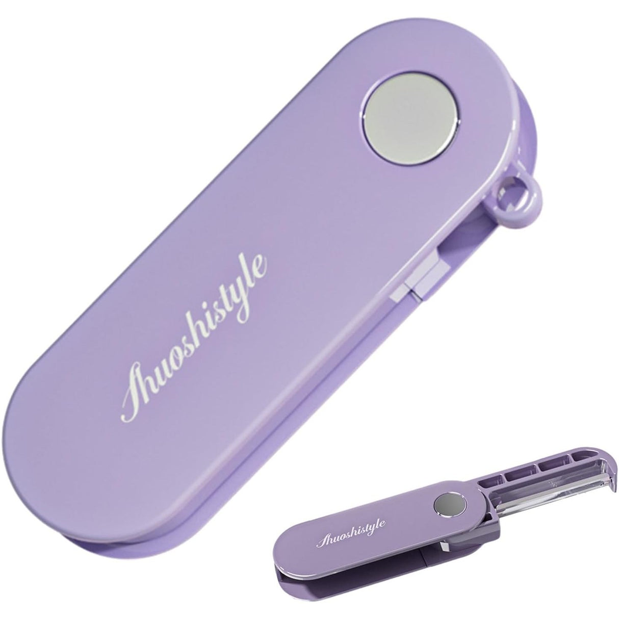 Peeler pentru Legume si Fructe, Vivimall, 3.6 x 9.1 cm, Multifunctional, Curatator Pliabil, din ABS si Otel Inoxidabil, Mov - vivimall.ro