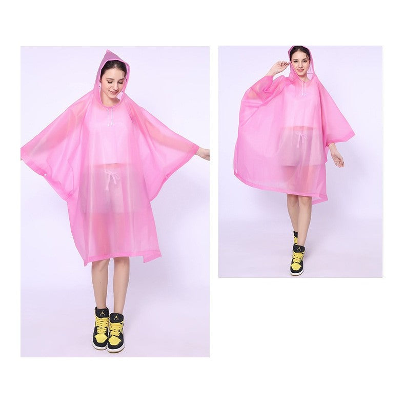 Pelerina de Ploaie, Vivimall, pentru Adulti, EVA, Tip Poncho, Impermeabila, Rezistenta la Vant, Capse Laterale, 160 g, Roz - vivimall.ro
