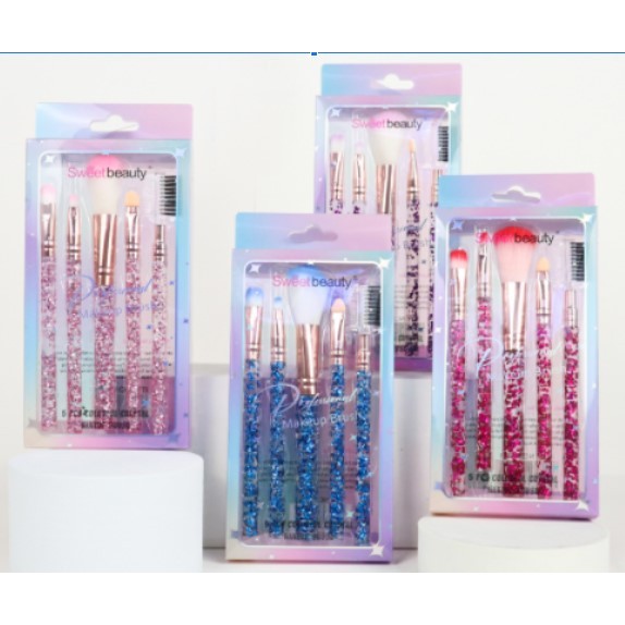 Pensule pentru makeup, set de 5, multicolor