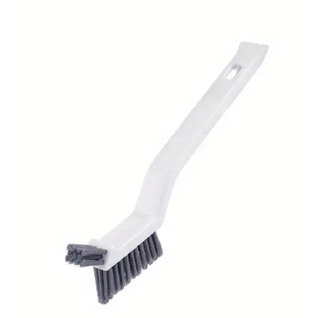 Perie 3in1 de Curatat Podele si Rosturi, Vivimall, Lungime Maner 28 cm, Peri din PP, Otel si Plastic, Cleste pentru Scame si Par Inclus, Alb - vivimall.ro