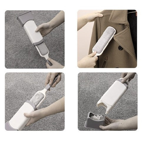 Perie Electrostatică, Pentru Curățarea Părului De Pe Haine Și Tapițerii, 2 Fețe, Autocurățare, 33 x 7,5 cm, Gri - vivimall.ro