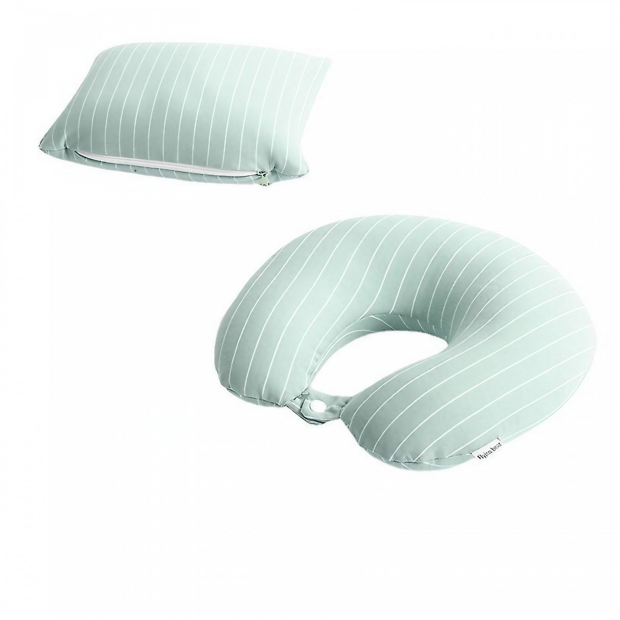 Perna de calatorie, Vivimall , 2 in 1, cu Particule de Spuma cu Memorie, Verde - vivimall.ro