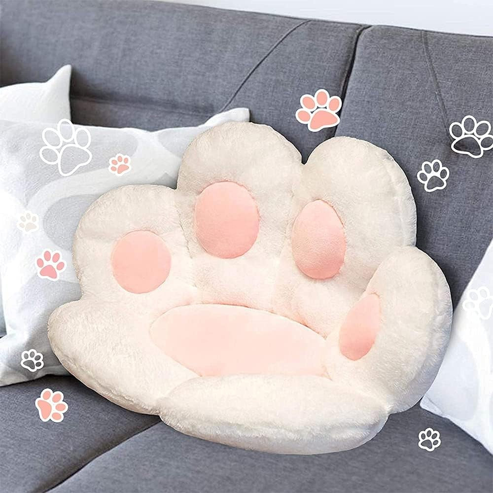 Perna Decorativa, Vivimall, Model Laba de Pisica, din Plus, pentru Scaun/Canapea/Podea, 80 x 70 cm, Alb - vivimall.ro