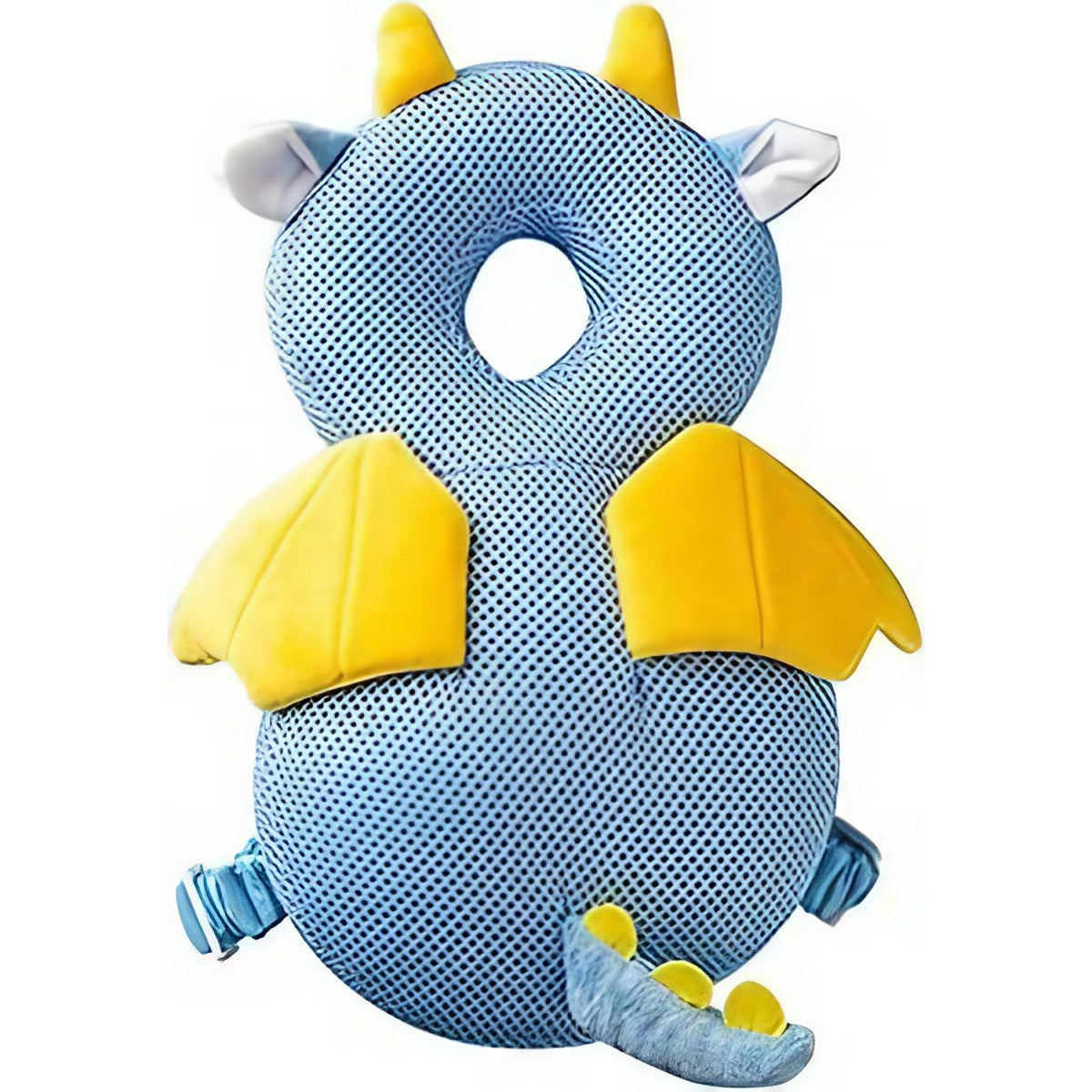Perna tip Rucsac pentru Protectia Capului, Vivimall, Tetiera tip Dragon, pentru Bebelusi, Design tip Plasa, 33x6x19 cm, 180 g, Albastru - vivimall.ro