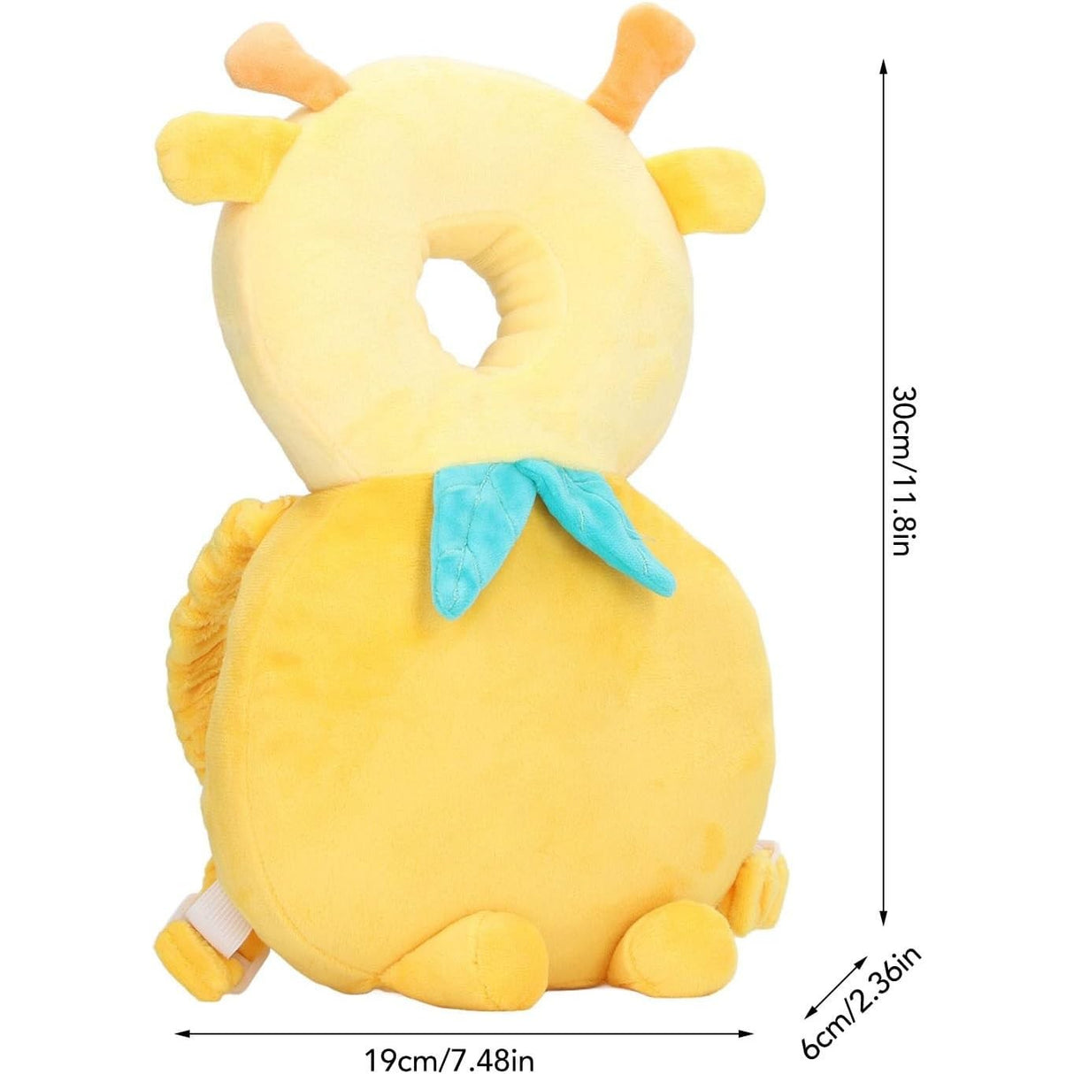Perna tip Rucsac pentru Protectia Capului, Vivimall, Tetiera tip Girafa, pentru Bebelusi, 33x6x19 cm, 180 g, Galben - vivimall.ro