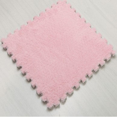 Set 10 Piese Covor tip Puzzle, Vivimall, Spuma EVA, Pufos, 30 x 30 x 1 cm, Roz Pudrat - vivimall.ro