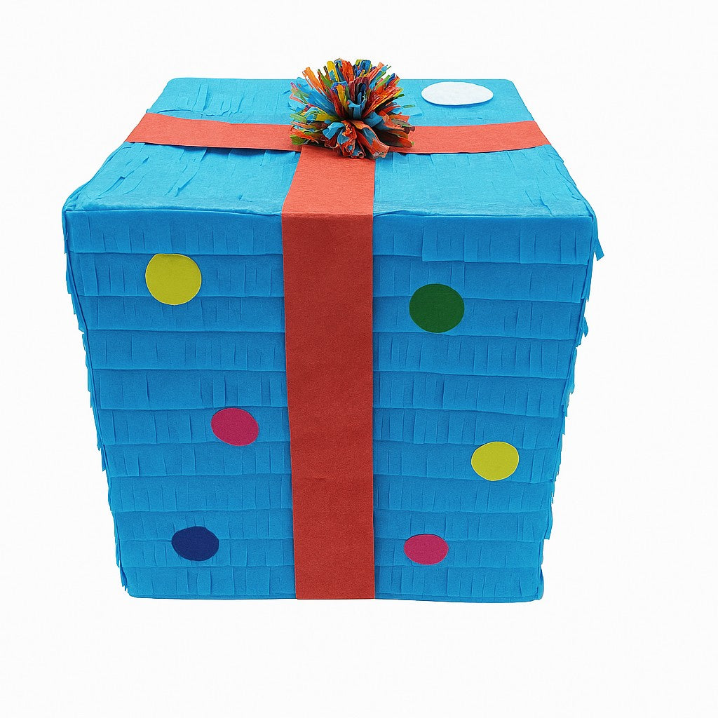 Pinata Cutie Cadou pentru Petrecere, Flippy, din Hartie si Carton, Pinata pentru Petreceri, 25 x 23 x 23 cm, Albastru deschis - vivimall.ro