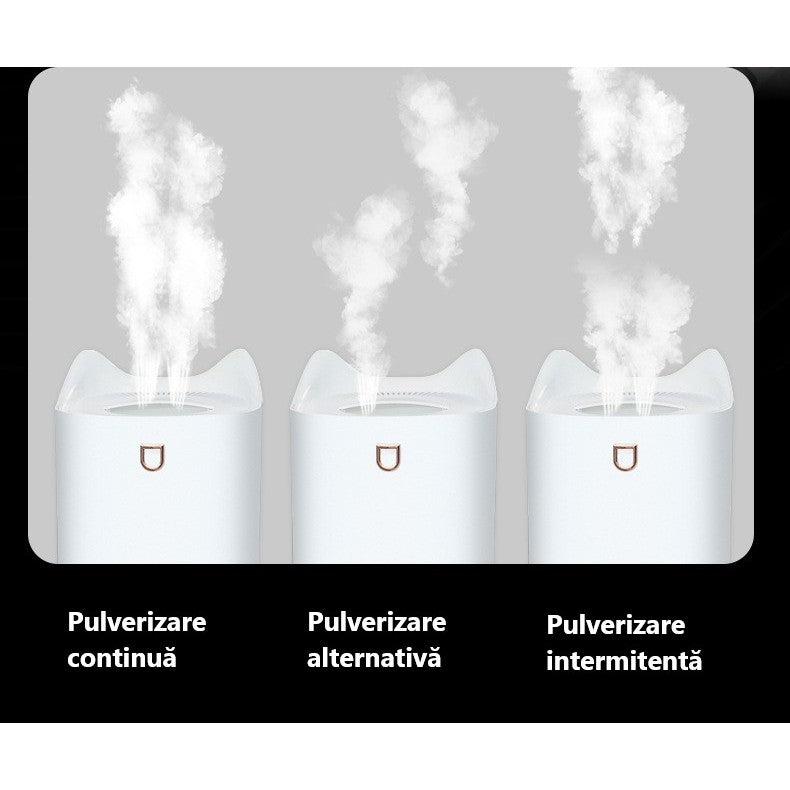 Umidificator cu duza dubla, Vivimall, de capacitate mare 3L, roz - vivimall.ro