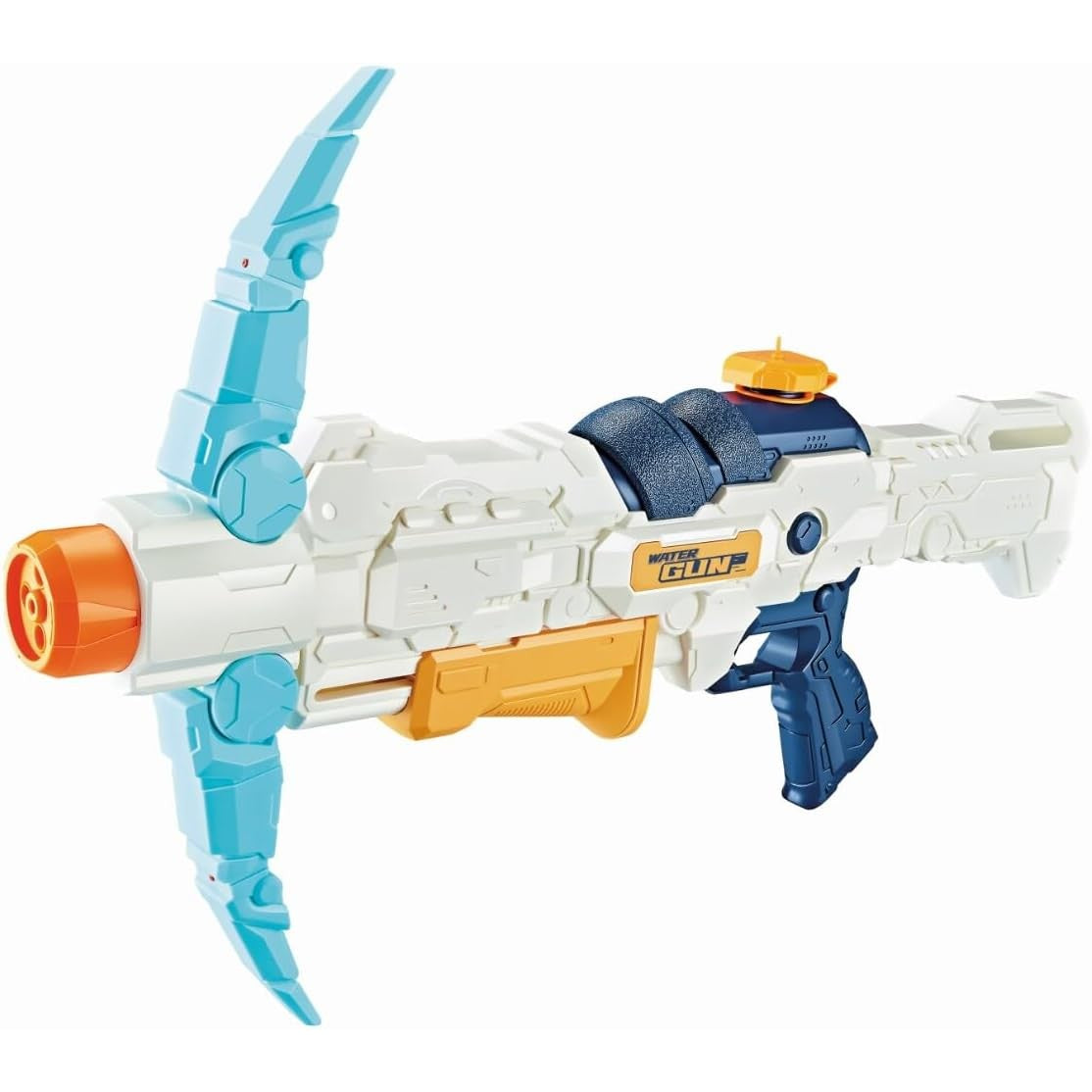 Pistol cu Apa, Vivimall, +6 Ani, Rezervor 700 ml, 4 Moduri de Stropire, din Plastic, 56 x 37 x 23 cm, Alb - vivimall.ro