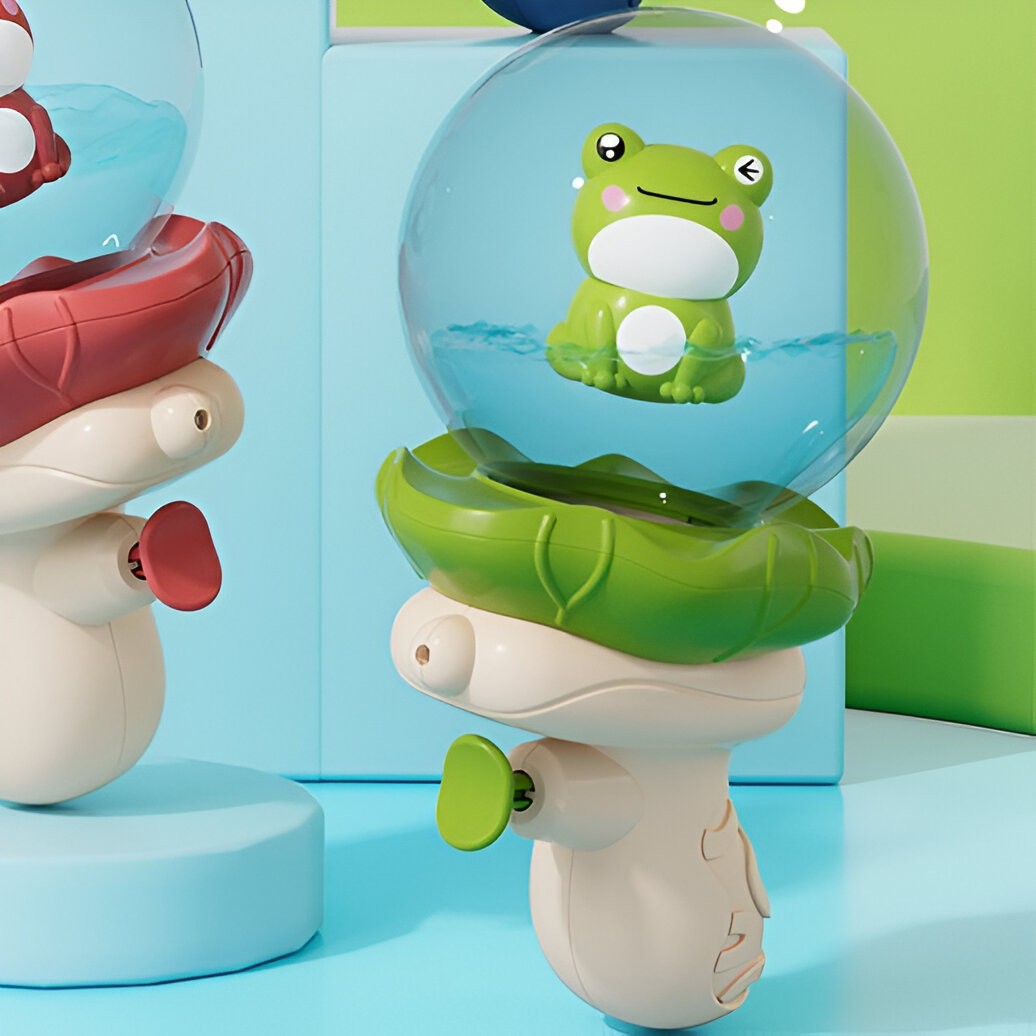 Pistol cu Apa pentru Copii, Vivimall, Multifunctional, Capacitate 250 mL, Model Broscuta, 15.6x8x8.6 cm, ABS, Verde - vivimall.ro