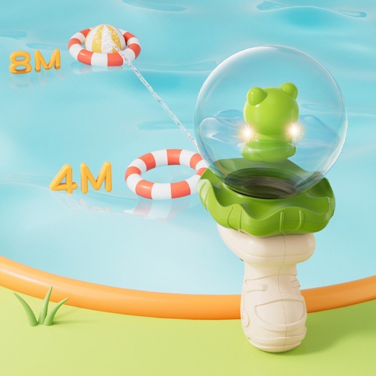 Pistol cu Apa pentru Copii, Vivimall, Multifunctional, Capacitate 250 mL, Model Broscuta, 15.6x8x8.6 cm, ABS, Verde - vivimall.ro