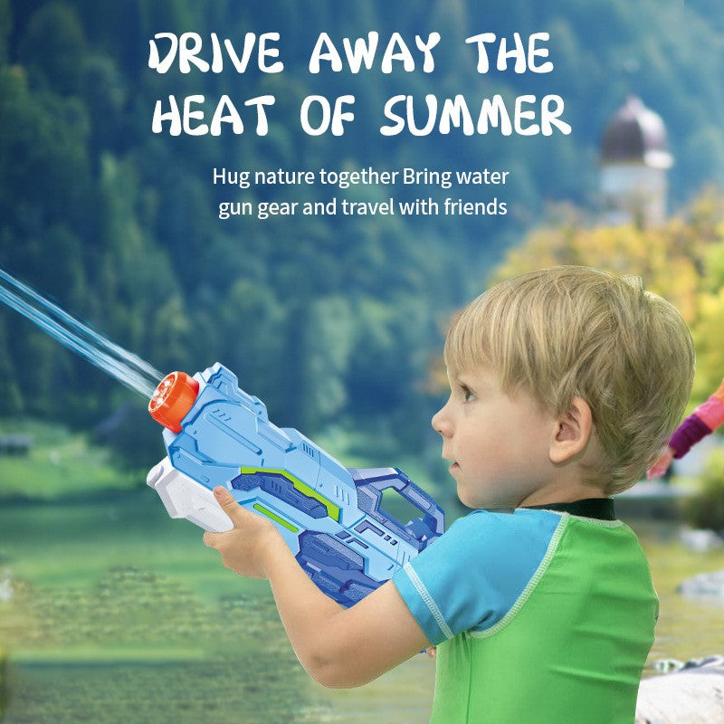 Pistol cu Apa pentru Copii, Rezervor, Pentru Piscina/Plaja, Vivimall, 6ani+, 4 duze, Albastru, 1500ML - vivimall.ro