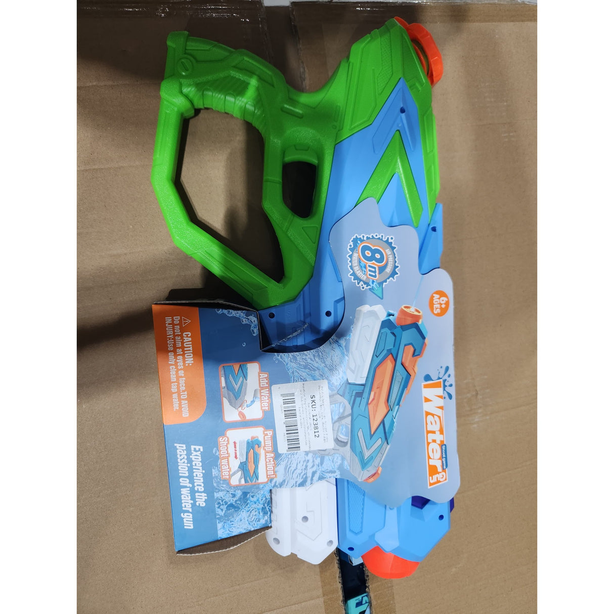 Pistol cu Apa pentru Copii, Vivimall, Rezervor 900ml, Raza de Actiune 8m, 6ani+, 4 Duze, Verde - vivimall.ro