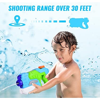 Pistol cu Apa pentru Copii, Rezervor, Pentru Piscina/Plaja, Vivimall, 6ani+, Verde/Albastru, 550ML - vivimall.ro
