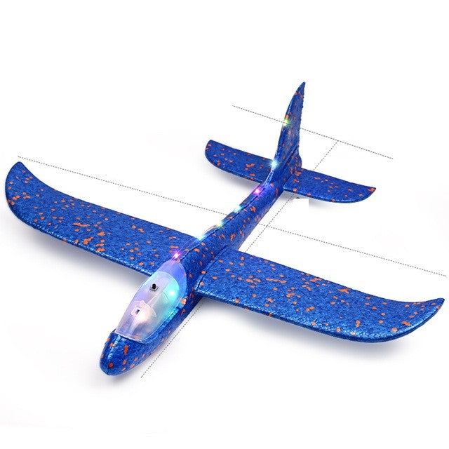 Pistol cu Lansator de Avion, Vivimall, din Polistiren+Plastic, +3 Ani, Avion 24 cm, Lansare 10 m, Rosu/Albastru - vivimall.ro