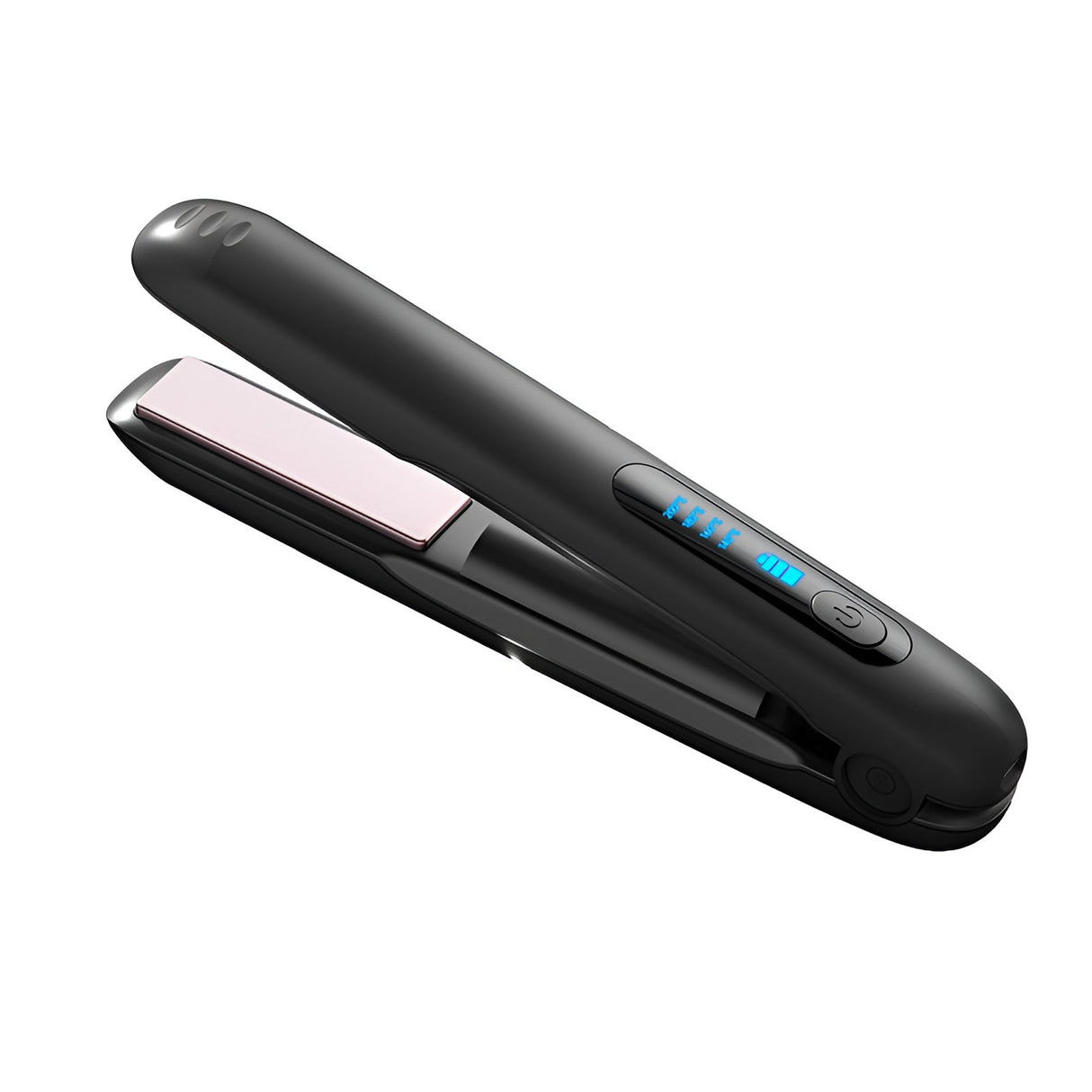 Placa de Par fara Fir, Vivimall, Adaptor Tip C, 4 Trepte de Temperatura, Tensiune 5V, Capacitate Baterie 5000 mAh, Indreptat, Ondulat, 23.5x3.3x4.5 cm, Negru - vivimall.ro