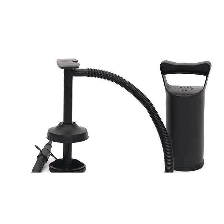 Pompa manuala pentru umflat obiecte gonflabile , colace , saltele , cu 3 adaptori pentru interconectare si furtun, negru, Vivimall - vivimall.ro