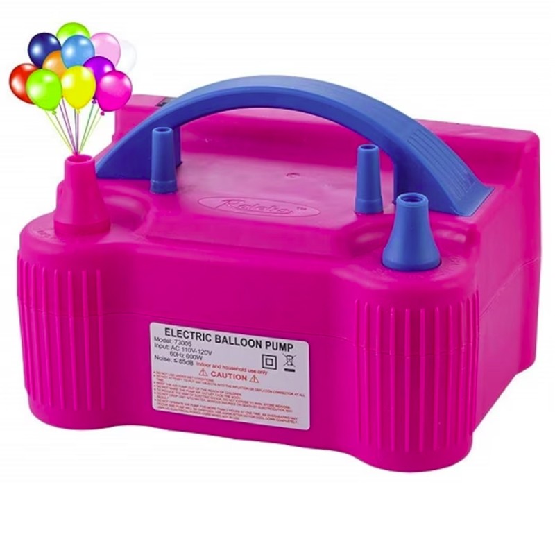 Pompa Electrica de Umflat Baloane, Vivimall, cu Doua Iesiri, 220V, Putere 600W, Accesorii petrecere, Mov - vivimall.ro